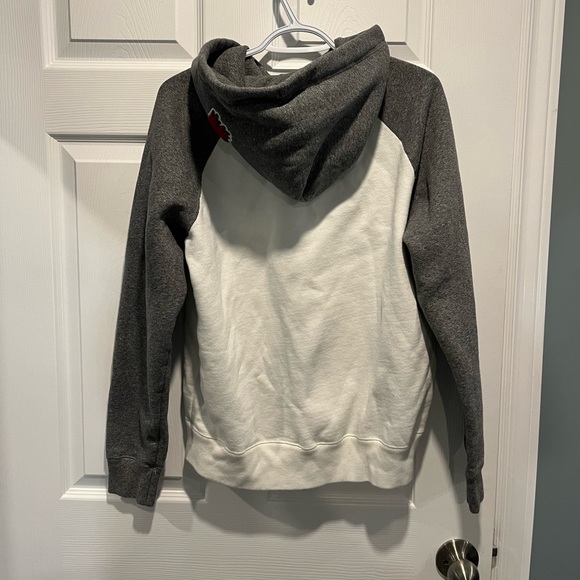 Roots Canada Zip up Hoodie with Maple Leaf Patch on the hood. Size Medium - Picture 2 of 7